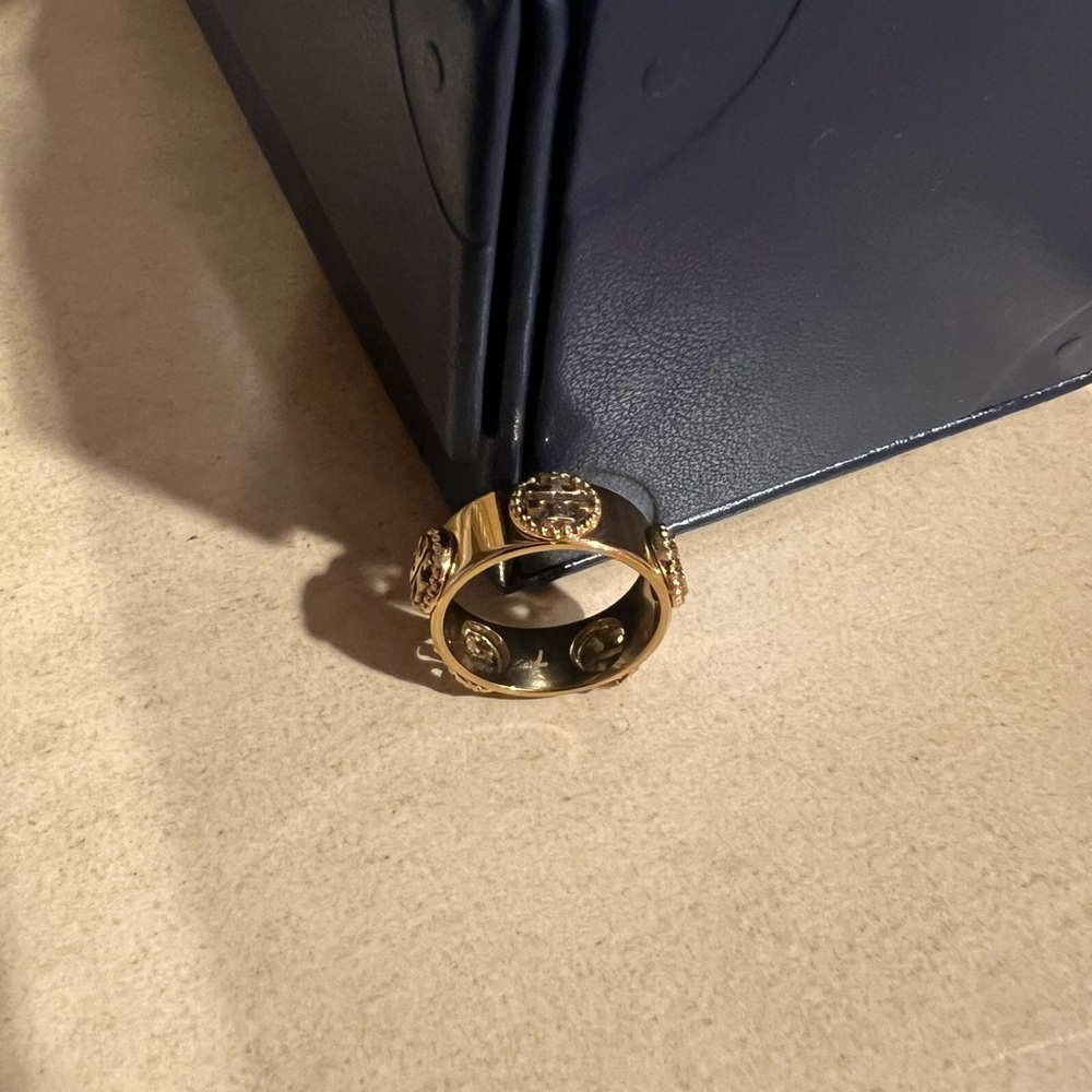 Tory Burch Golden Logo/Icon Ring - Picture 2 of 9